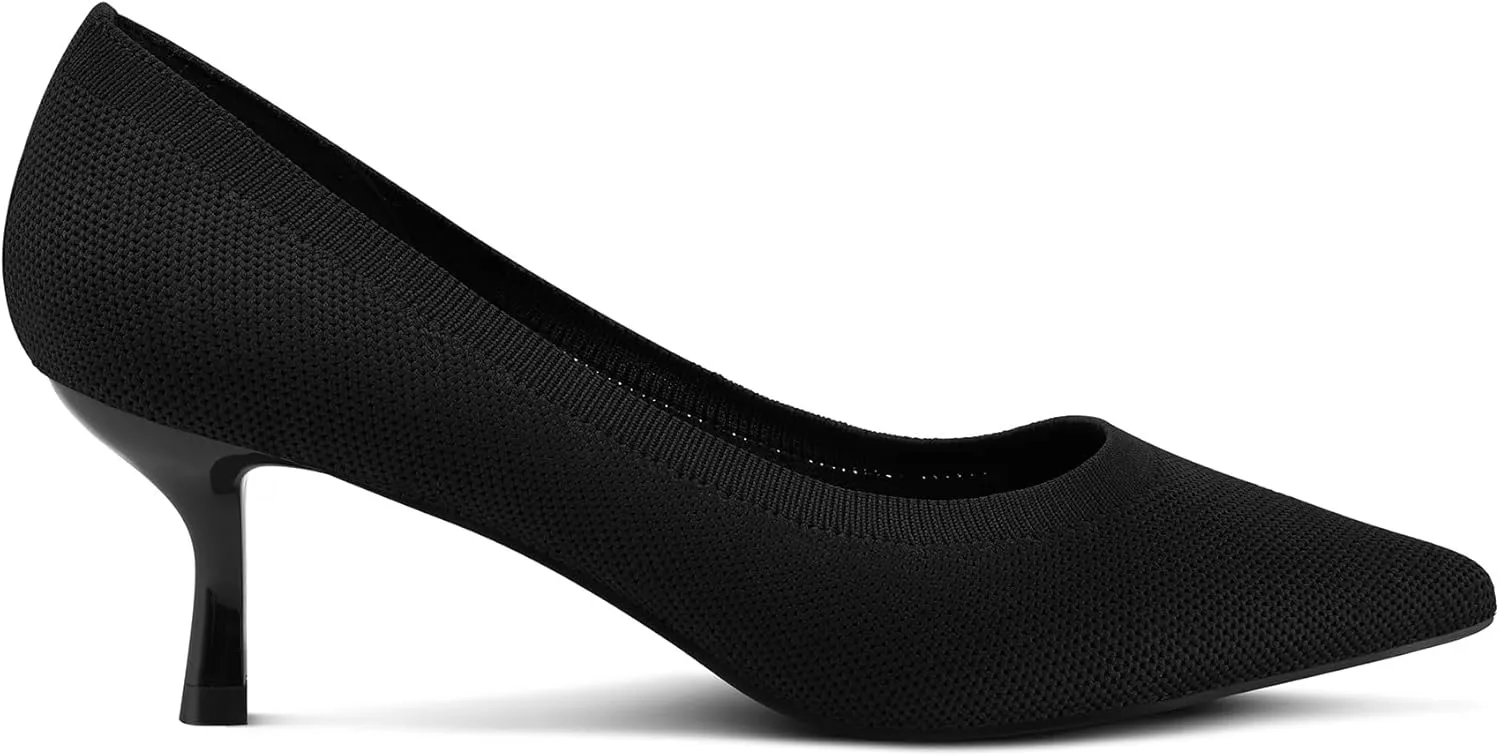 mysoft Women's Pumps 2 inch Kitten Heel Pointed Toe Low Heel Dress Shoes