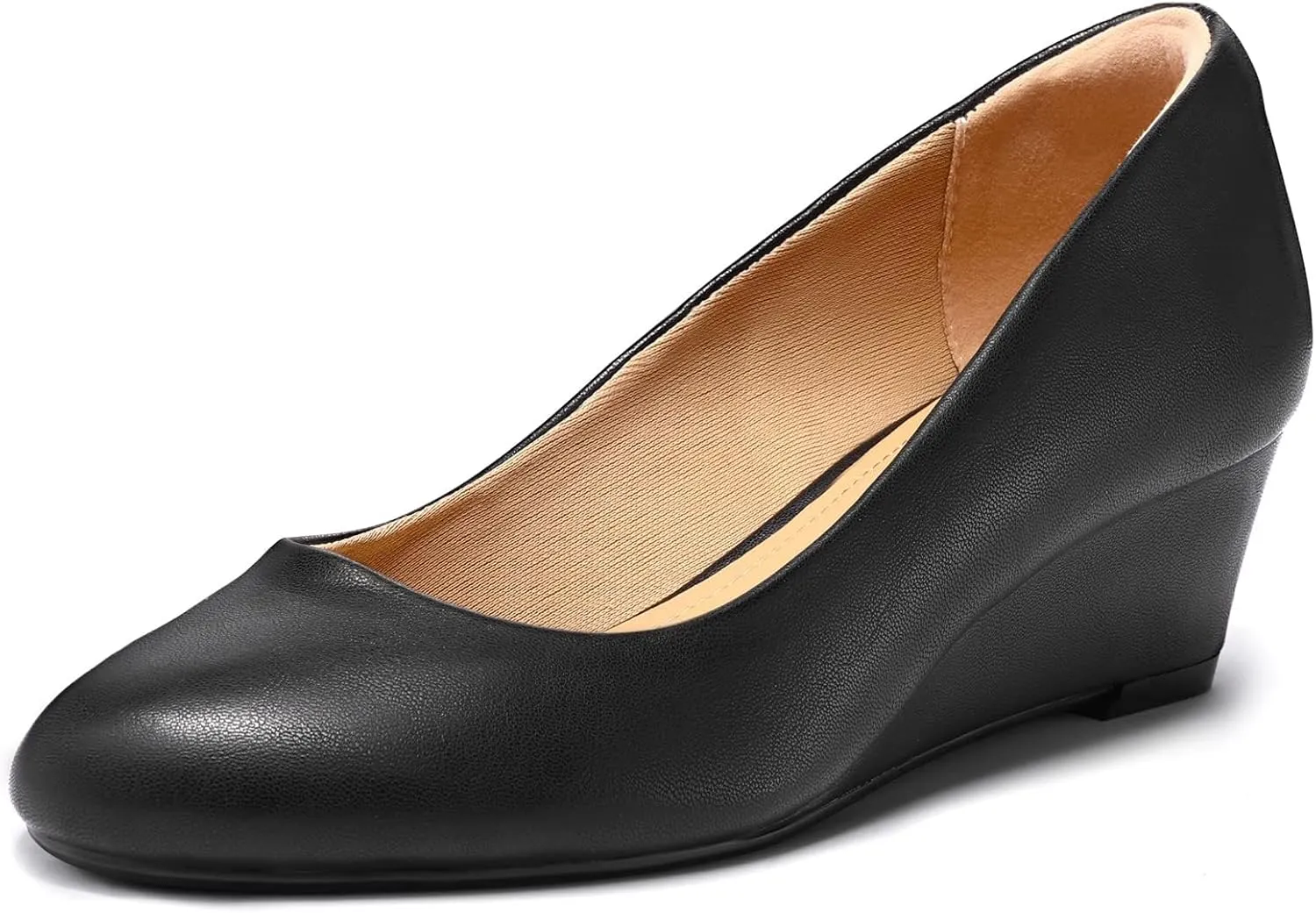 mysoft Women's Wedge Pumps Low Heel Closed Toe 2in Dress Shoes