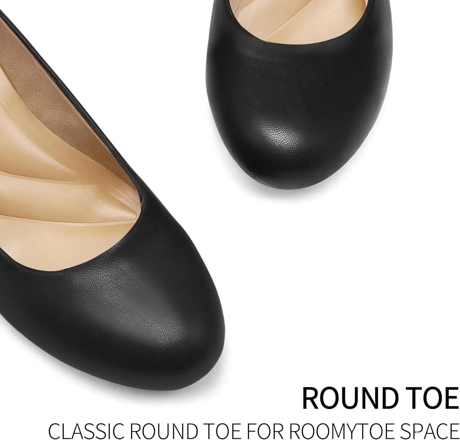 mysoft Women's Wedge Pumps Low Heel Closed Toe 2in Dress Shoes