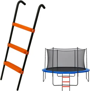 N1Fit Trampoline Ladder - 3 Step Wide Universal Trampoline Ladder for Kids - Trampoline Accessories - Powder Coated & UV Treated Trampoline Steps for All Weather Exposure - Sturdy & Safe Design