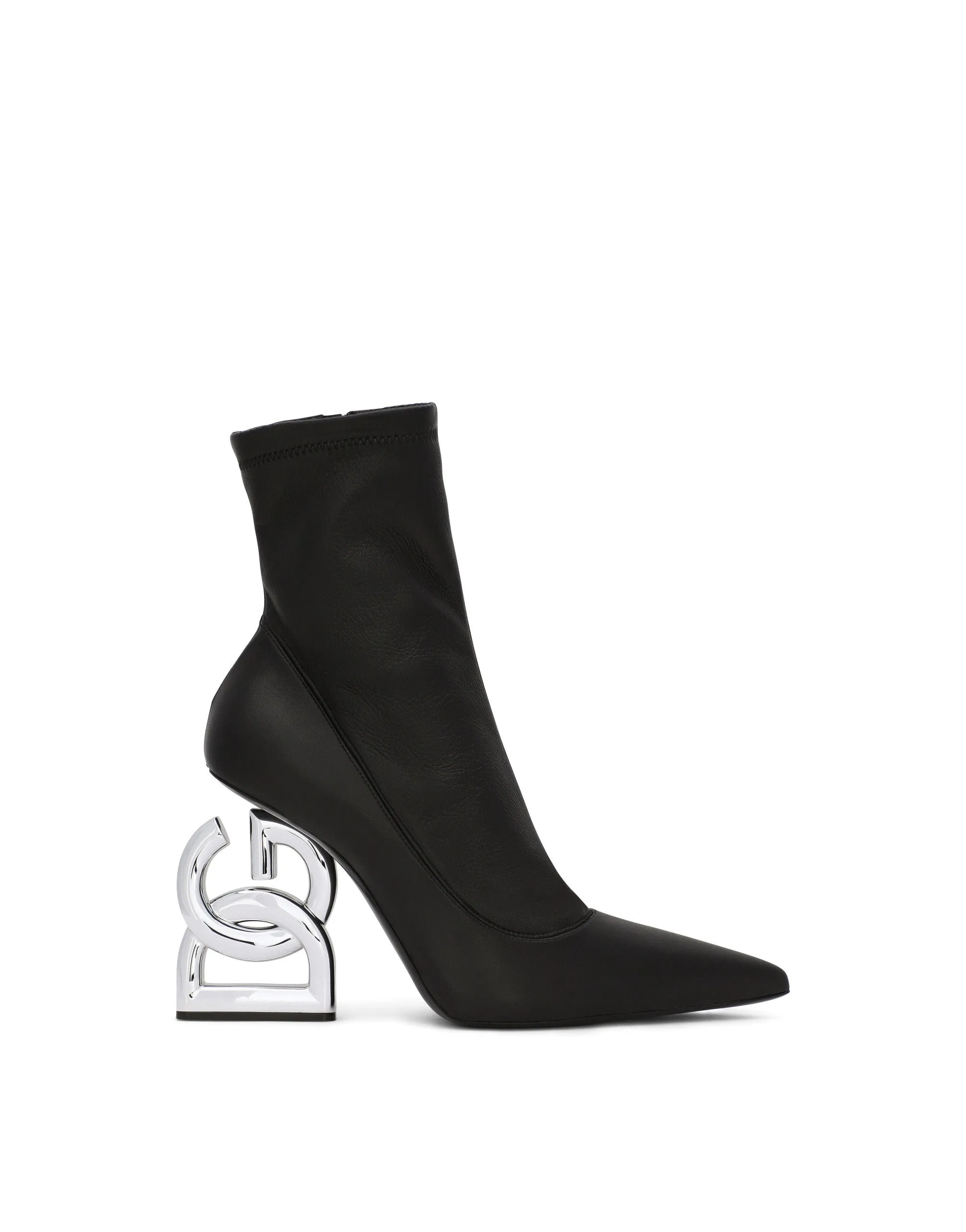 Nappa-effect fabric ankle boots with 3.5 heel