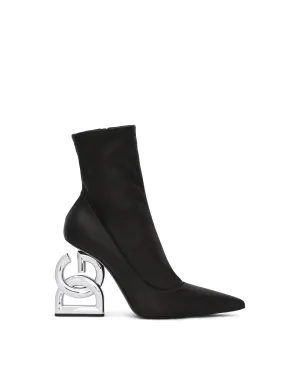 Nappa-effect fabric ankle boots with 3.5 heel