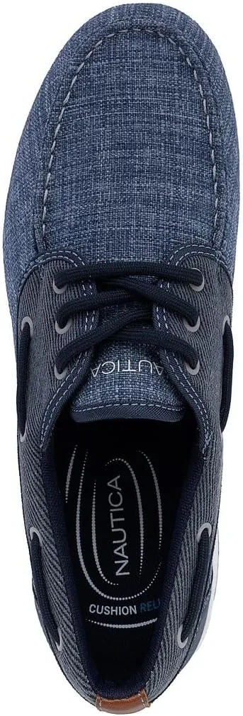 Nautica Men's Casual Boat Shoes, Moc-Toe Loafers with Cushioned Insole, Deck Fashion Sneaker
