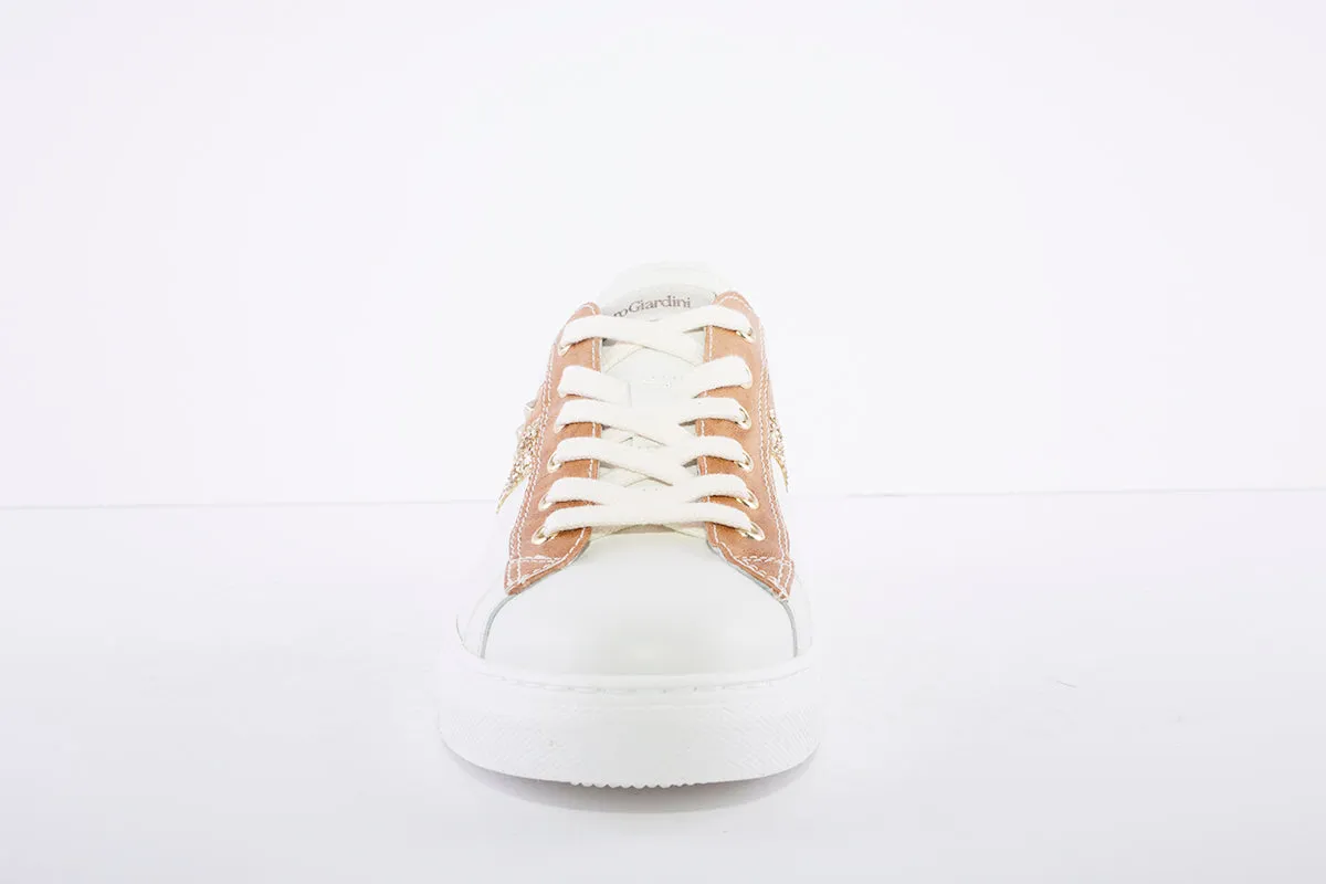 NeroGiardini - E115282D Leather & Suede Sneakers - Cream