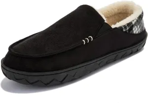 NewDenBer Men's Moccasin Slippers Warm Memory Foam Suede Soft Plush Lined Slip on Indoor Outdoor House Shoes