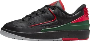 NIKE Air Jordan 2 Retro Low Big Kids' Shoes (FJ6869-006, Black/Fir/Cement Grey/Fire Red) Size 6
