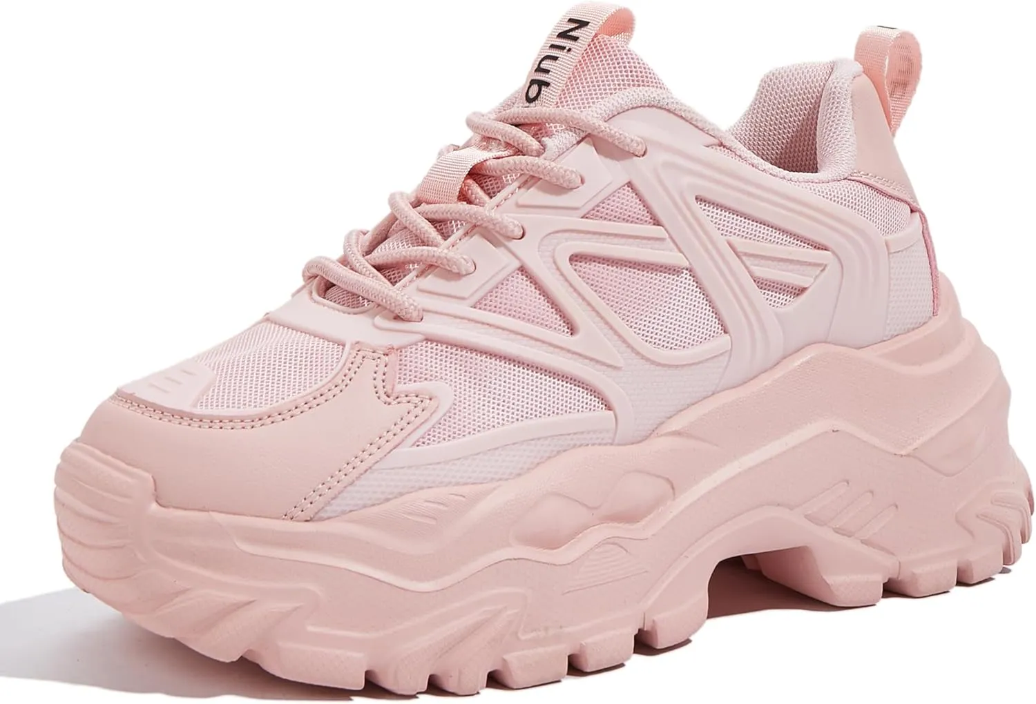 Niluber Chunky Sneakers for Women White Black Red Purple Platform Sneakers Comfortable Casual Lace Up Fashion Tennis Shoes