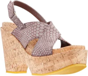 NINA Daybreaks Harp - Women's Wedge Platform Square Toe Sandals Shoes - Effortless Style and Comfort - Cork Wrapped Womens Shoes
