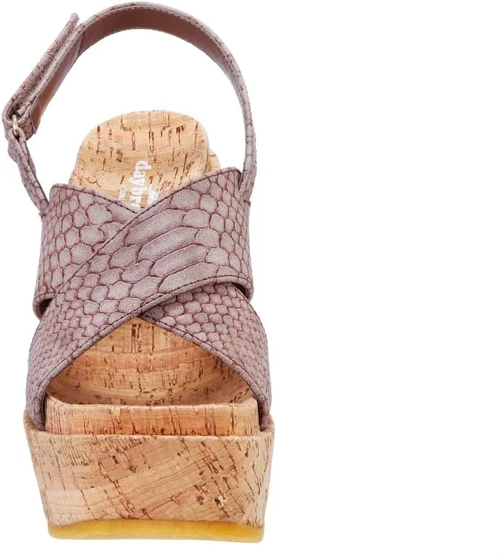 NINA Daybreaks Harp - Women's Wedge Platform Square Toe Sandals Shoes - Effortless Style and Comfort - Cork Wrapped Womens Shoes