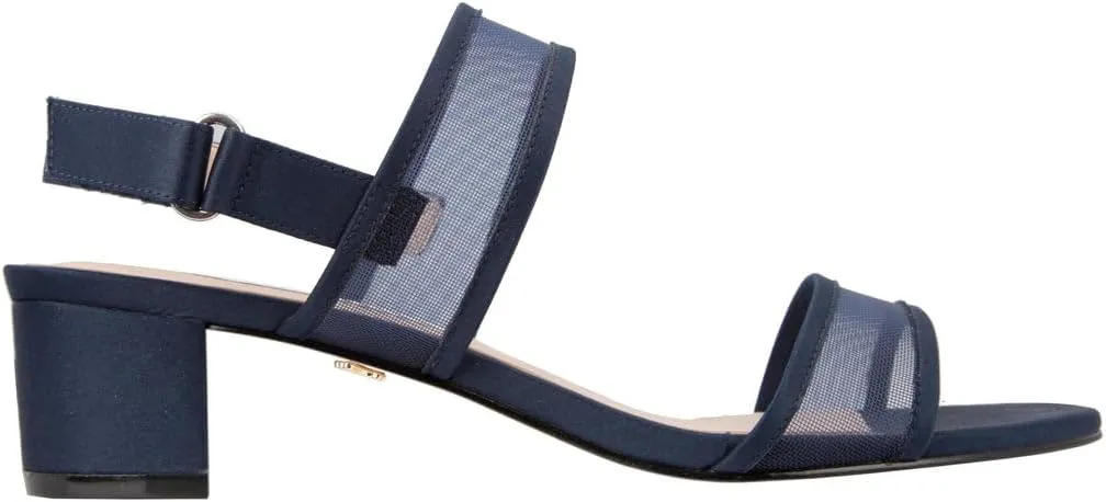 NINA Ganice - Women's Mesh Block Low-Heel Hook & Loop Dressy Sandal Shoes- Elegant and Comfortable Womens's heeled Sandals - Casual and Dress