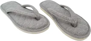 ofoot Women's Cozy Cotton House Slippers Thong Flip Flops Memory Foam Insole Open Toe Indoor Slip On Shoes