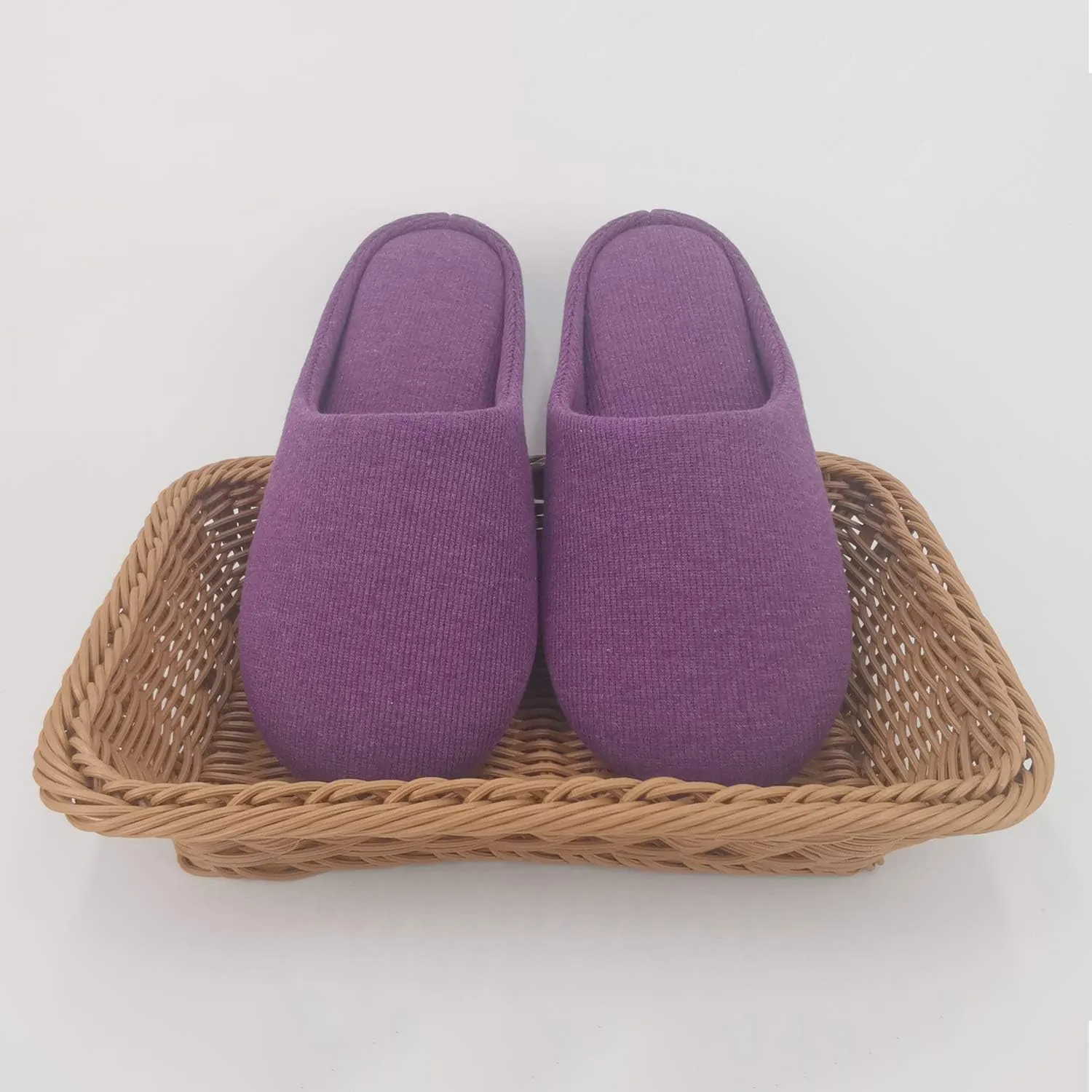 ofoot Women's Non-Slip House Slippers - Lightweight Cotton Memory Foam Indoor Slip-On, Machine Washable & Foldable Travel Design for Home, Yoga, Narrow/Wide Fit Options