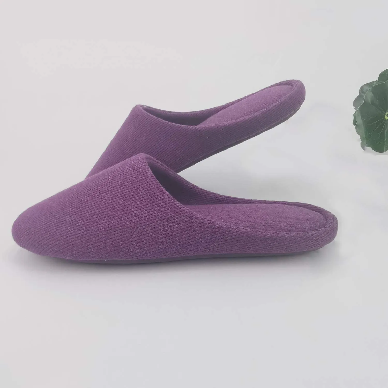 ofoot Women's Non-Slip House Slippers - Lightweight Cotton Memory Foam Indoor Slip-On, Machine Washable & Foldable Travel Design for Home, Yoga, Narrow/Wide Fit Options
