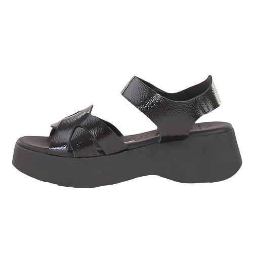 Oh! My Sandals Ladies Platform Sandals - 5683 - Black Patent