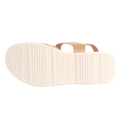 Oh! My Sandals Ladies Platform  Sandals - 5683 - Taupe Patent