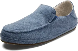 OLUKAI Nohea Hulu Women's Slippers, Soft & Comfortable Slippers with Fleece Lining, Wool Blend Footbed & Drop-In Heel Design