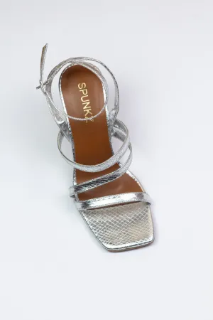Orla Silver Ankle Buckle Straps Heeled Sandals-11053