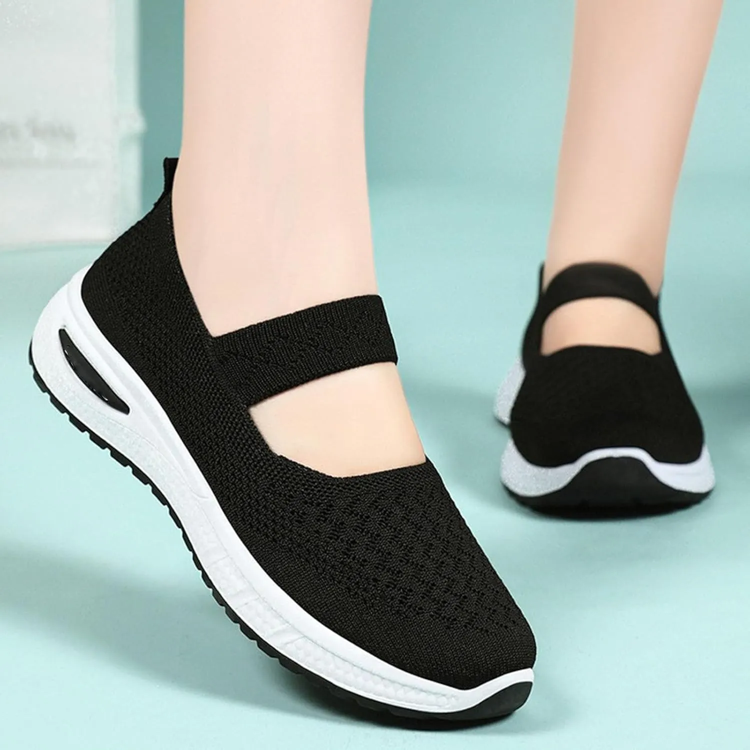 Orthopedic Shoes for Women Slip on Sneakers Shoes Woven Arch Support Breathable Soft Sole Diabetic Walking Shoes Comfort Non Slip Work Sneakers