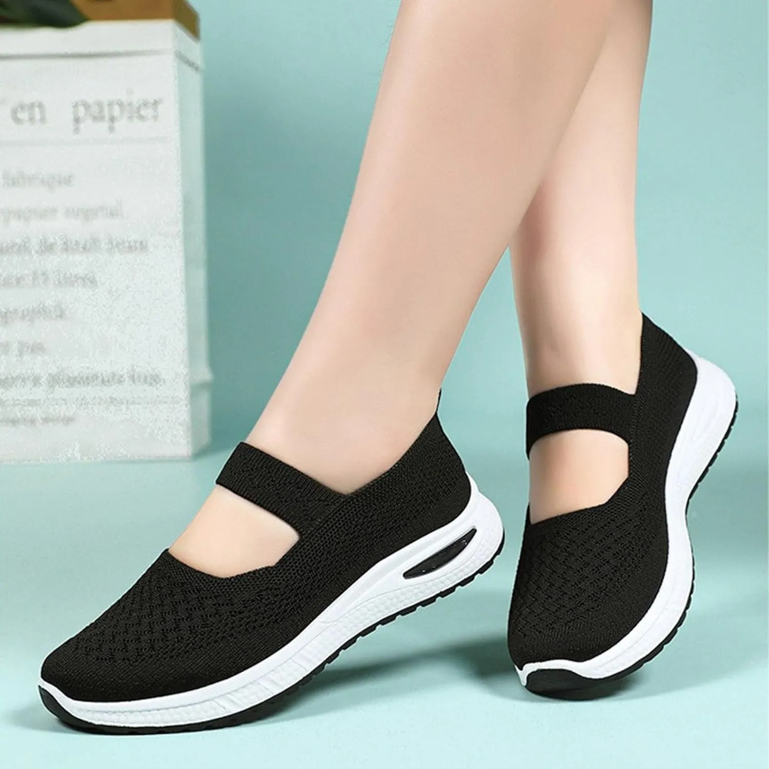 Orthopedic Shoes for Women Slip on Sneakers Shoes Woven Arch Support Breathable Soft Sole Diabetic Walking Shoes Comfort Non Slip Work Sneakers