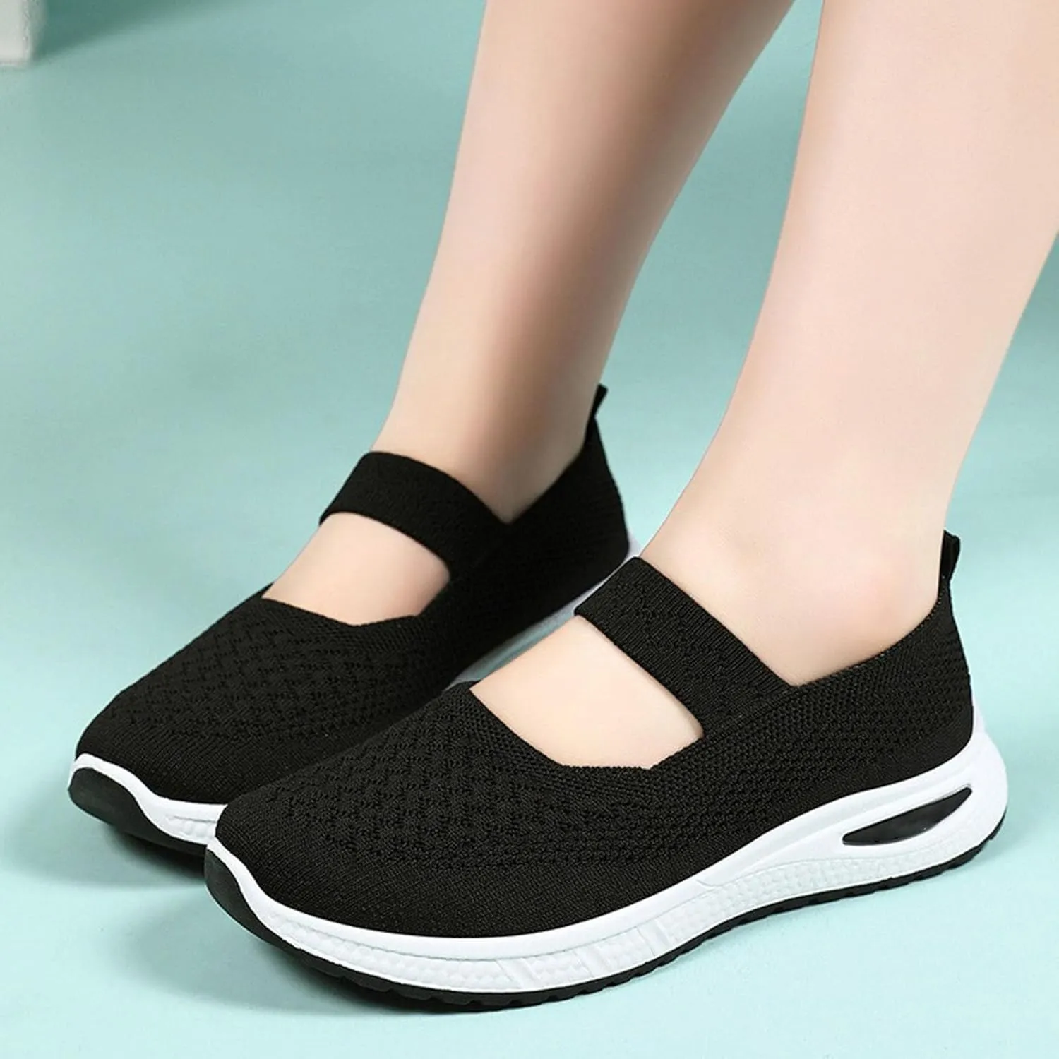 Orthopedic Shoes for Women Slip on Sneakers Shoes Woven Arch Support Breathable Soft Sole Diabetic Walking Shoes Comfort Non Slip Work Sneakers