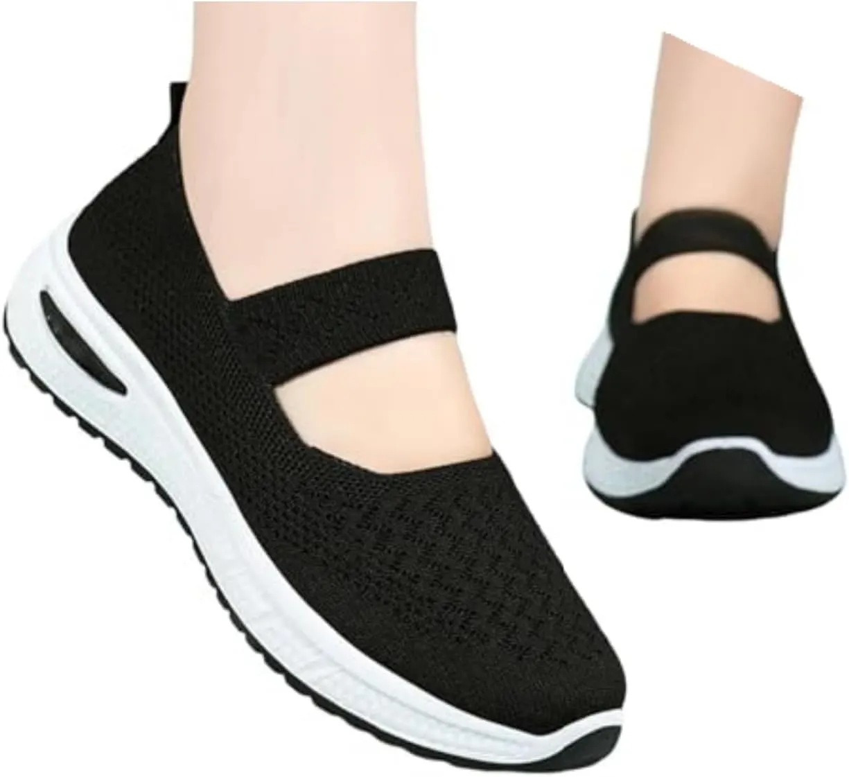 Orthopedic Shoes for Women Slip on Sneakers Shoes Woven Arch Support Breathable Soft Sole Diabetic Walking Shoes Comfort Non Slip Work Sneakers