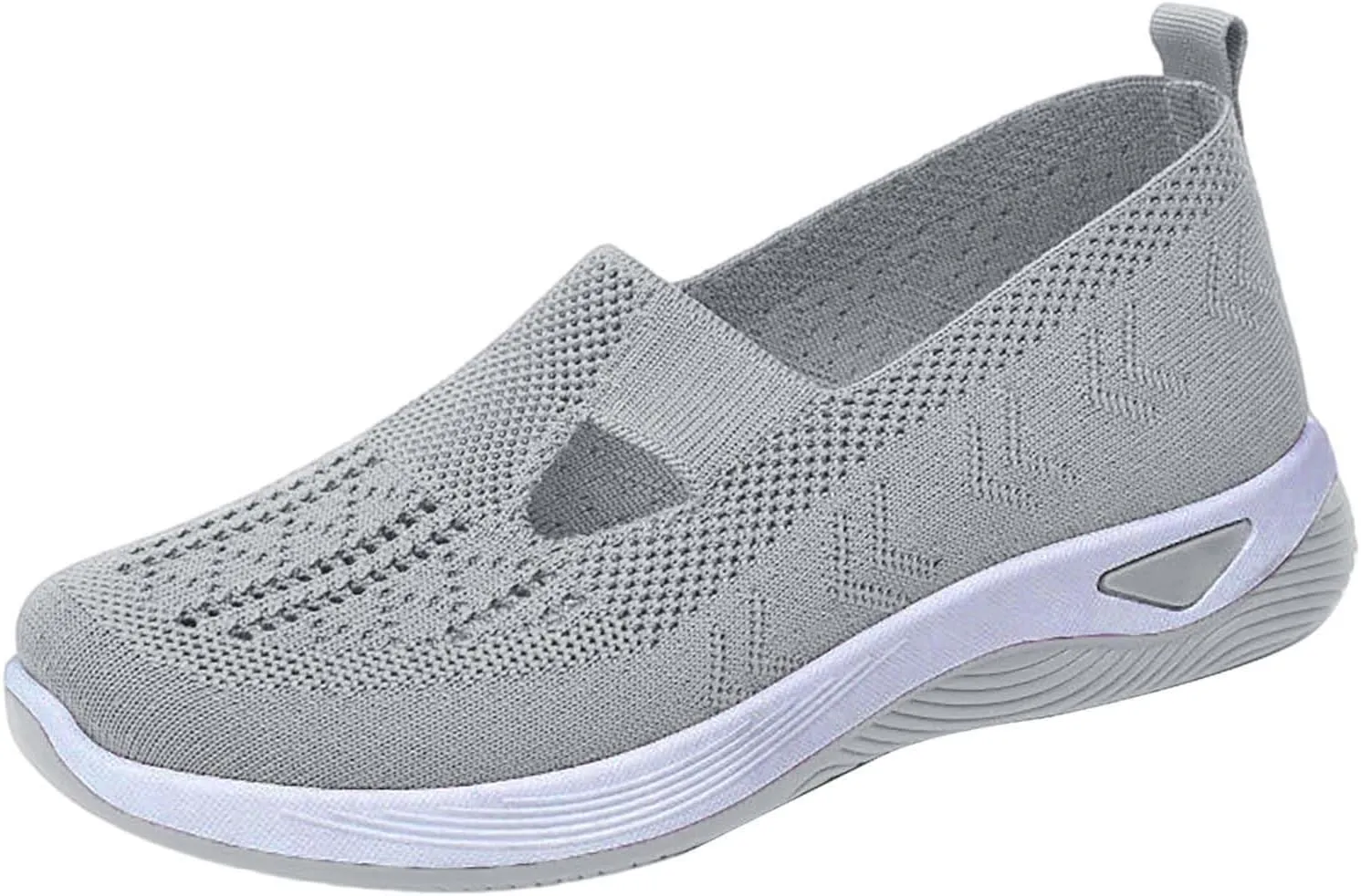 Orthowalk Shoes for Women Orthopedic Arch Support Woven Mesh Breathable Soft Sneakers Slip On Wide Diabetic Footwear