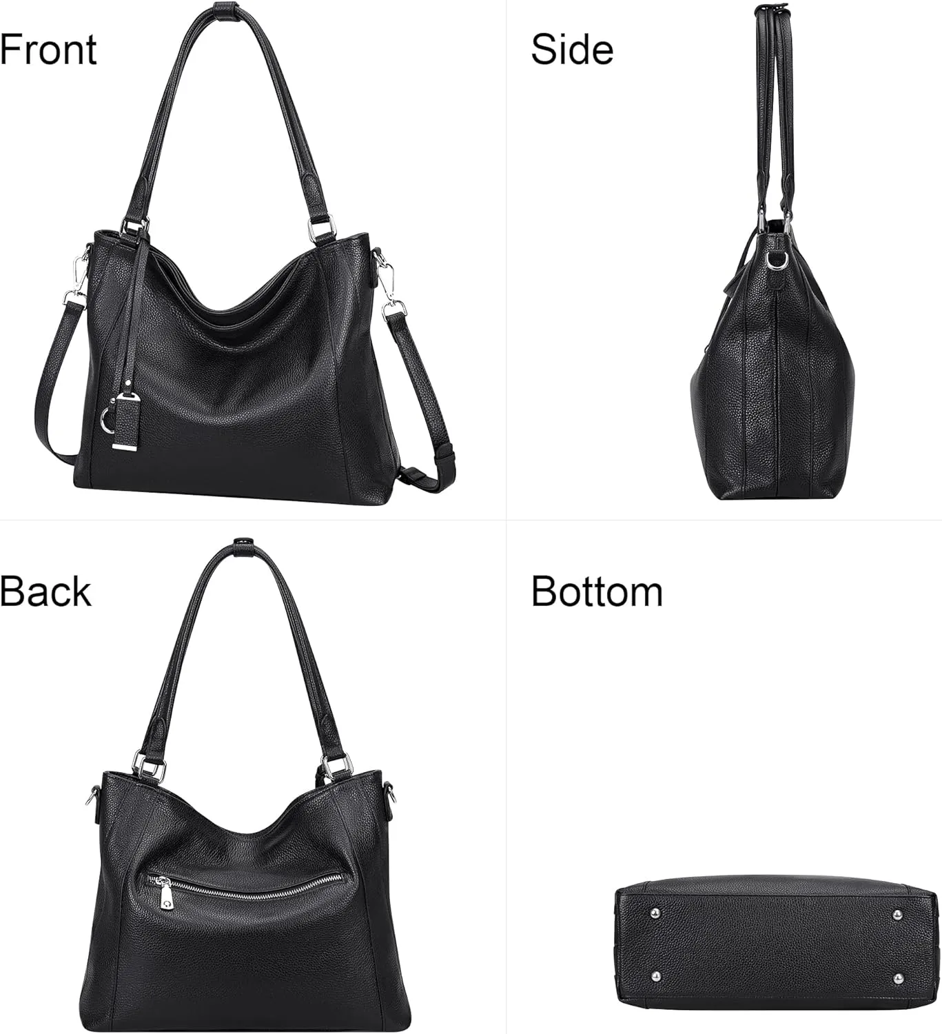 Over Earth Soft Leather Handbags for Women Shoulder Hobo Bag Large Tote Crossbody Bags