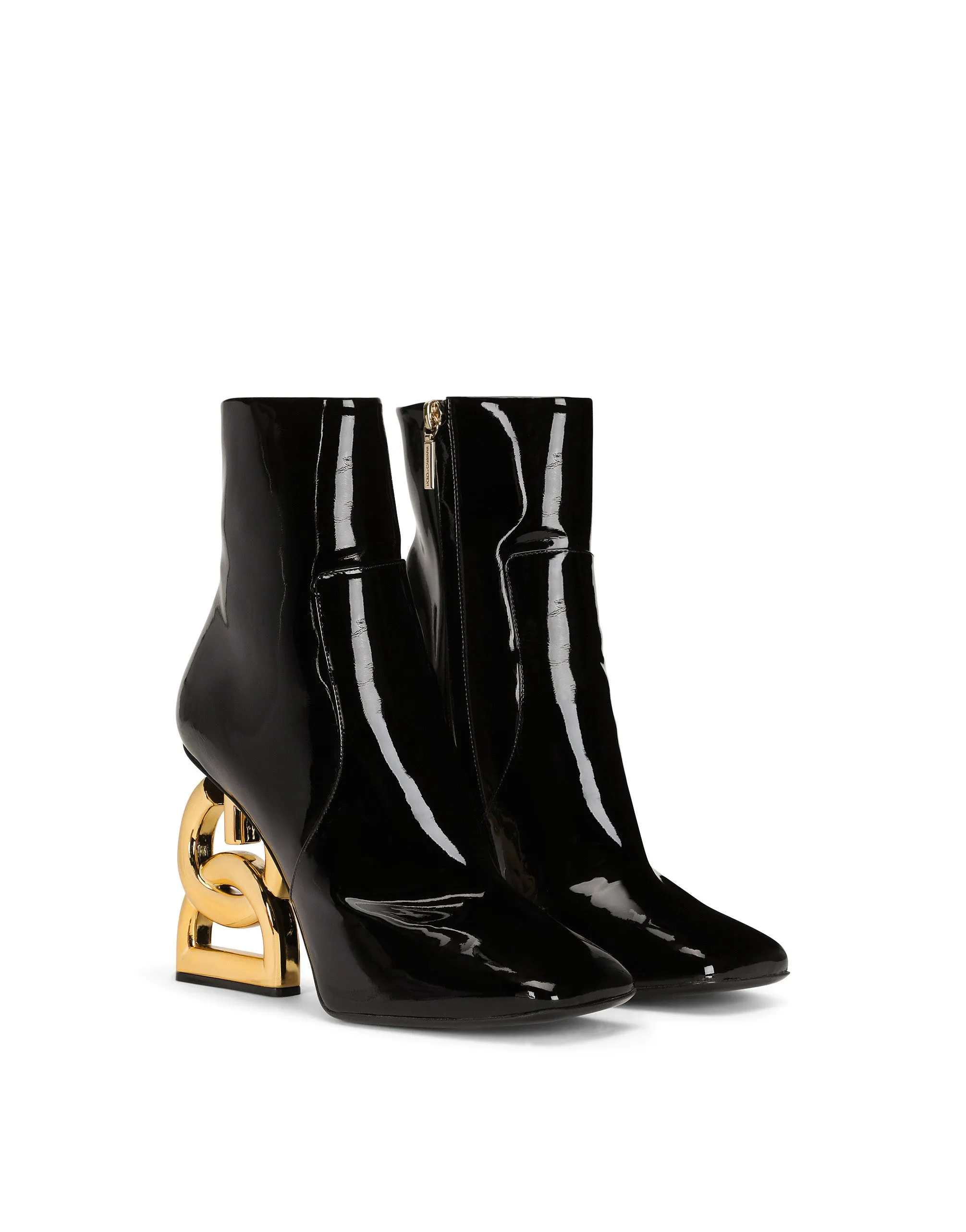 Patent leather ankle boots with DG Pop heel