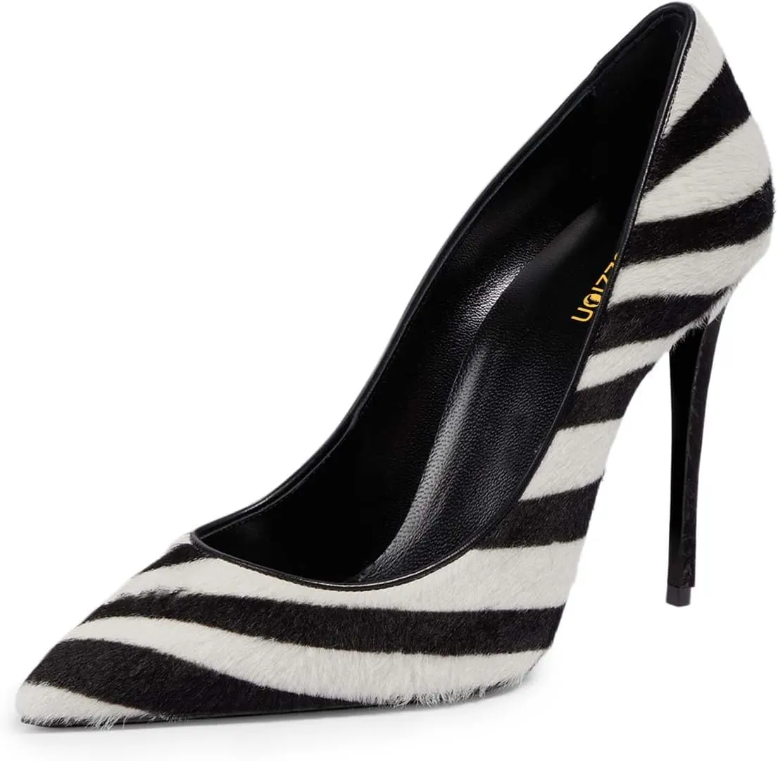Pazzion Women's Sleek Closed Pointed Toe High Heel Pumps Fashion Slip On Thin Heeled Shoes for Outdoor Shopping Prom Size 4-16 US