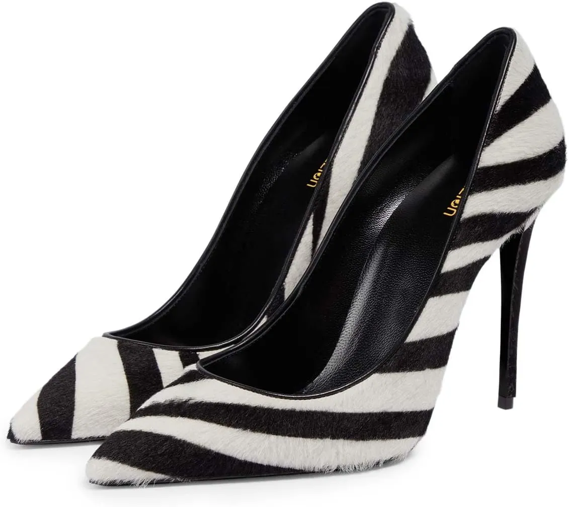 Pazzion Women's Sleek Closed Pointed Toe High Heel Pumps Fashion Slip On Thin Heeled Shoes for Outdoor Shopping Prom Size 4-16 US