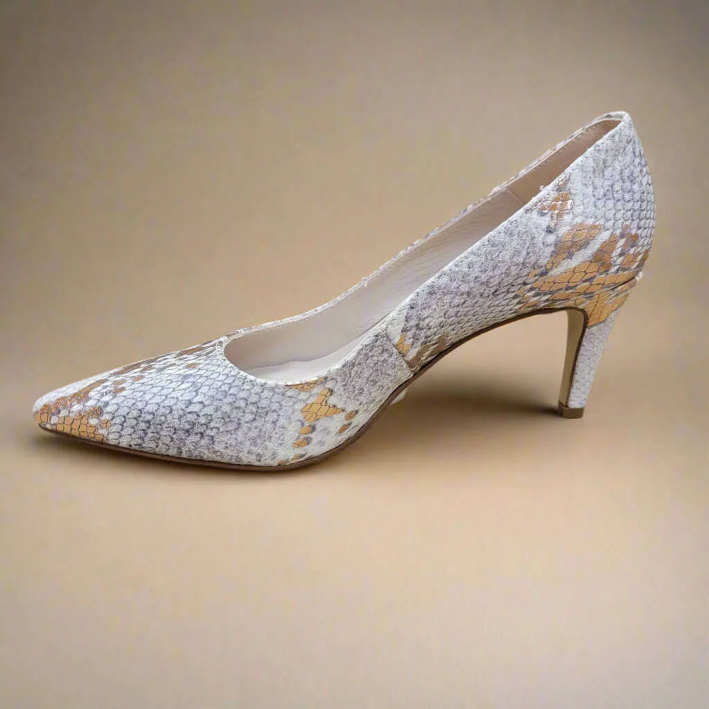 PEDRO ANTON - 2900 Heeled Pump - Gold Reptile