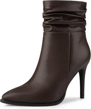 Perphy Slouch Pointed Toe Stiletto Heel Ankle Bootie Dressy Boots for Women