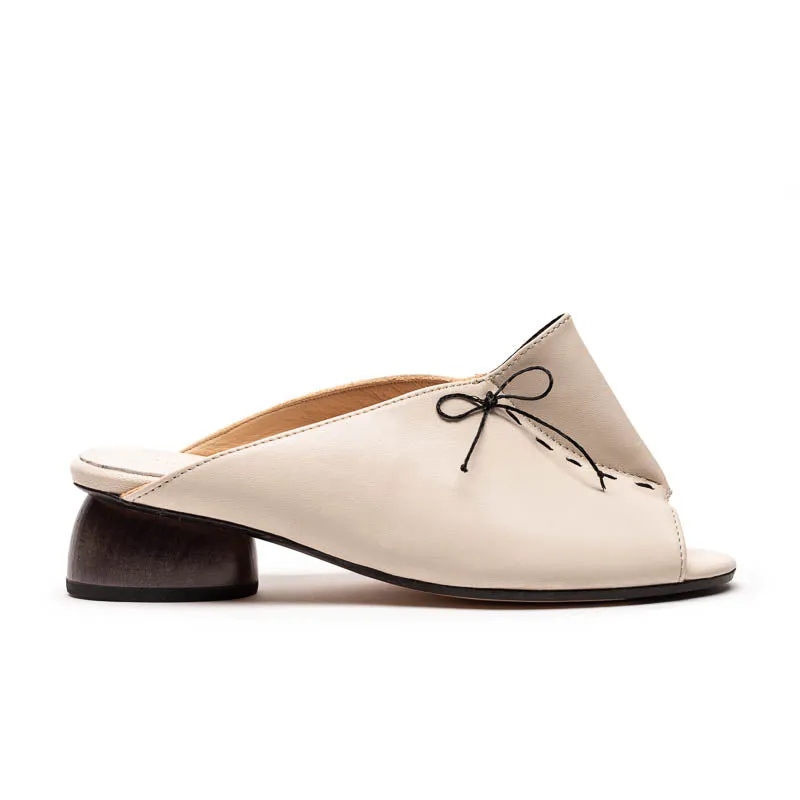 PHOEBE Off-White | Leather Mule
