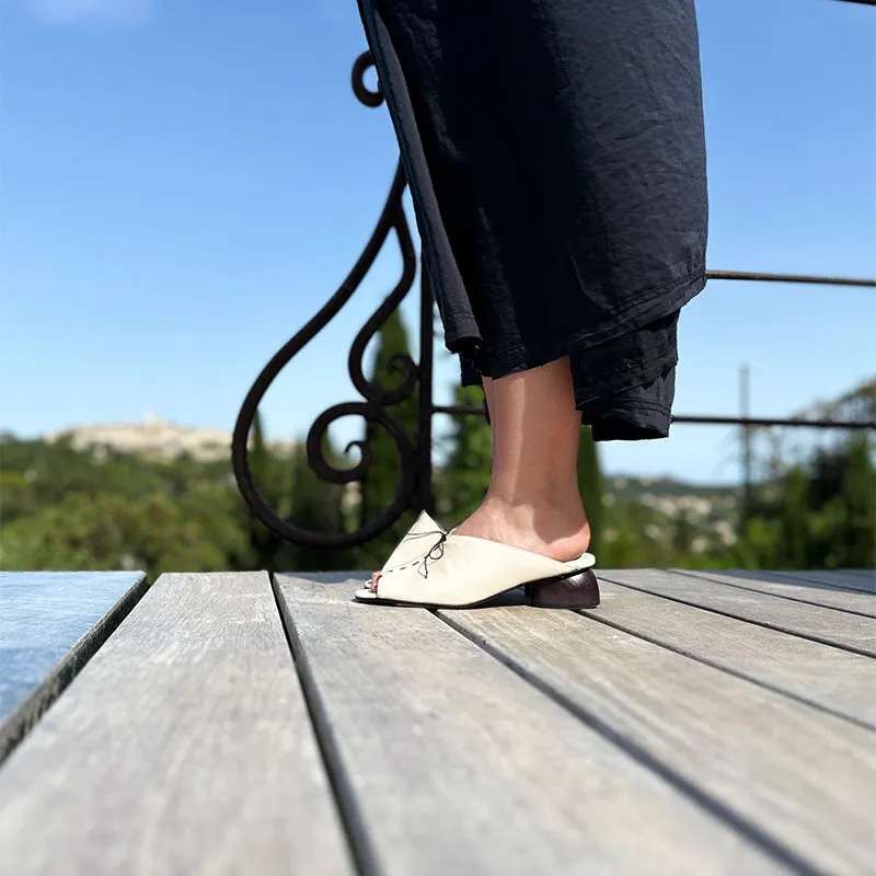 PHOEBE Off-White | Leather Mule