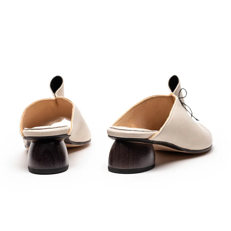 PHOEBE Off-White | Leather Mule