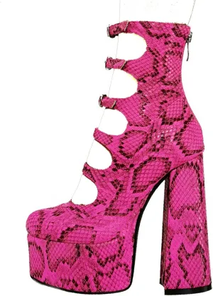 Platform Chunky Heels for Women Sexy Strappy Lace Up Platform Pumps