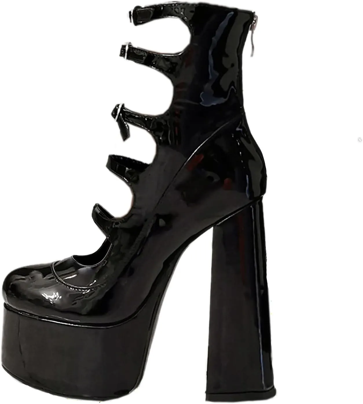 Platform Chunky Heels for Women Sexy Strappy Lace Up Platform Pumps