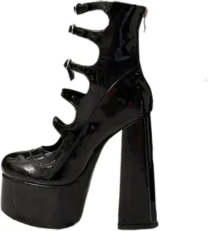 Platform Chunky Heels for Women Sexy Strappy Lace Up Platform Pumps
