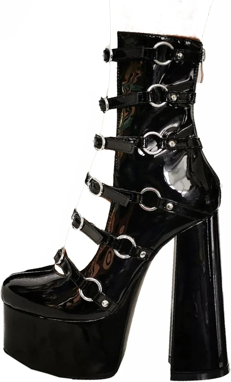 Platform Chunky Heels for Women Sexy Strappy Lace Up Platform Pumps