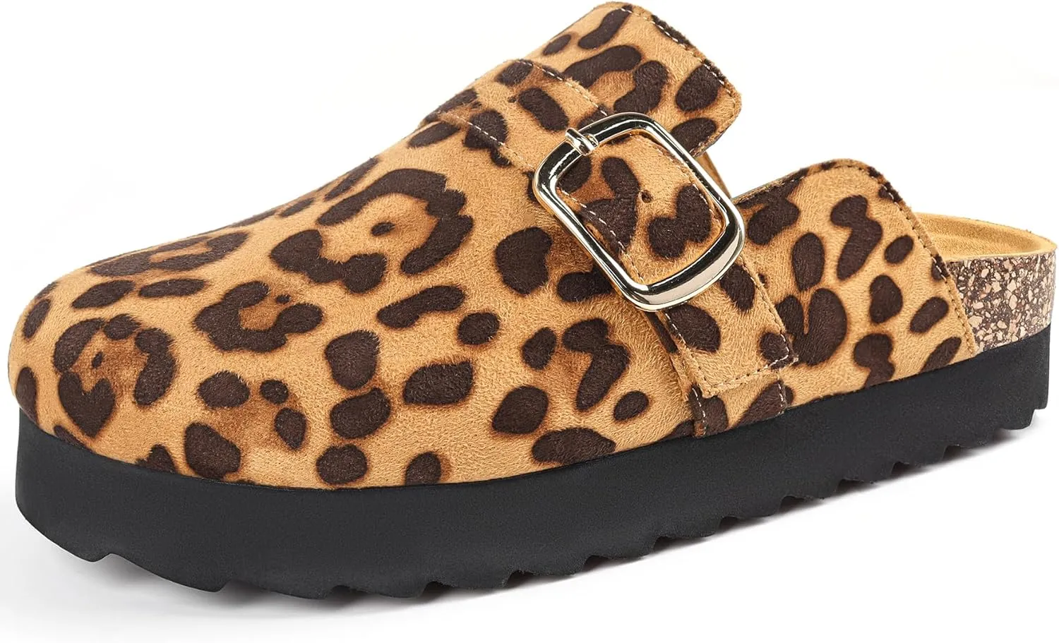Platform Clogs for Women Footbed Sandals Comfort Platform with Arch Support Adjustable Buckle Slip On Clogs