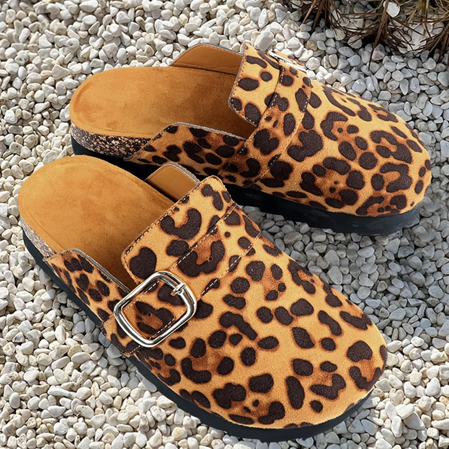 Platform Clogs for Women Footbed Sandals Comfort Platform with Arch Support Adjustable Buckle Slip On Clogs