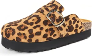 Platform Clogs for Women Footbed Sandals Comfort Platform with Arch Support Adjustable Buckle Slip On Clogs