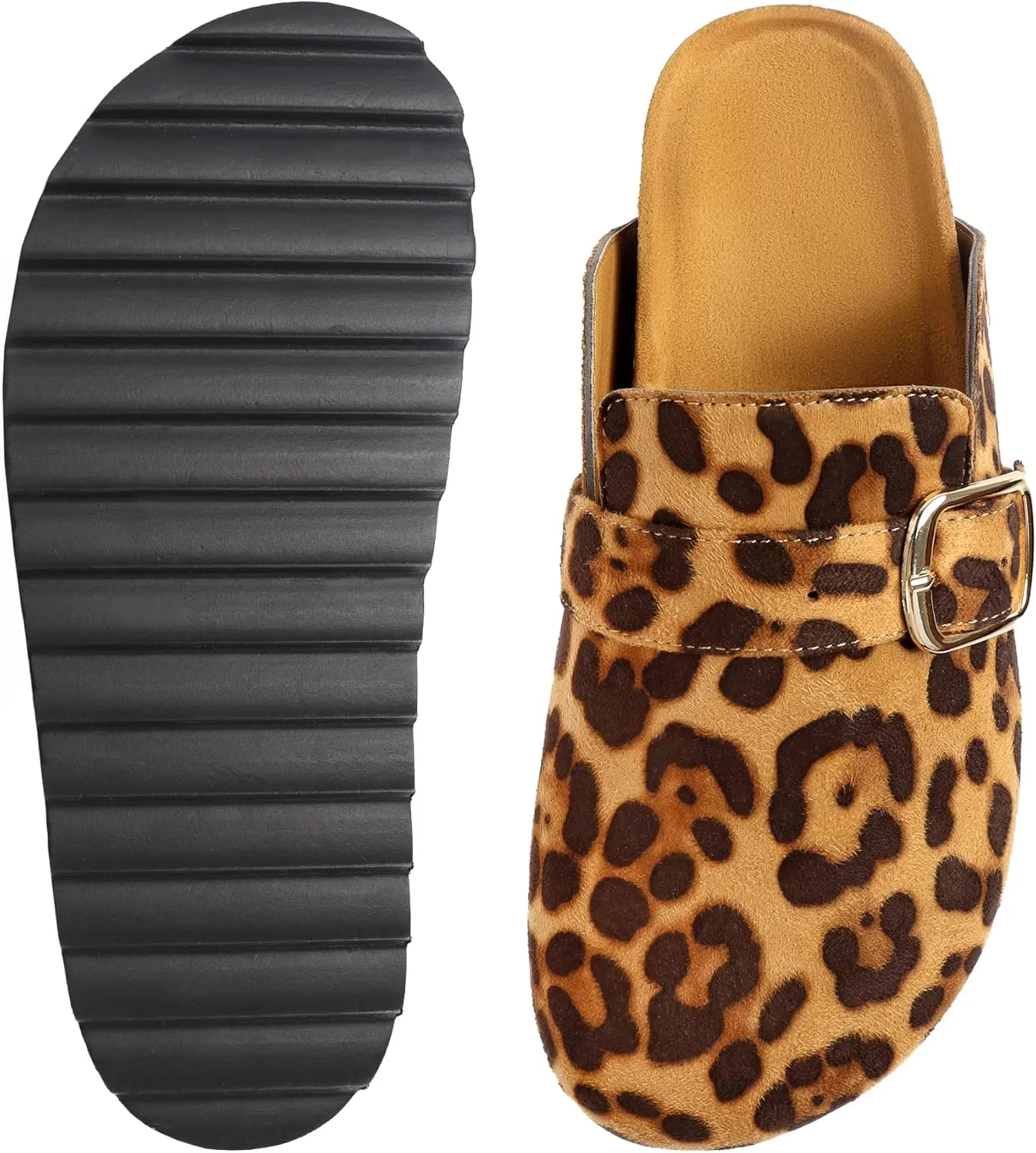 Platform Clogs for Women Footbed Sandals Comfort Platform with Arch Support Adjustable Buckle Slip On Clogs