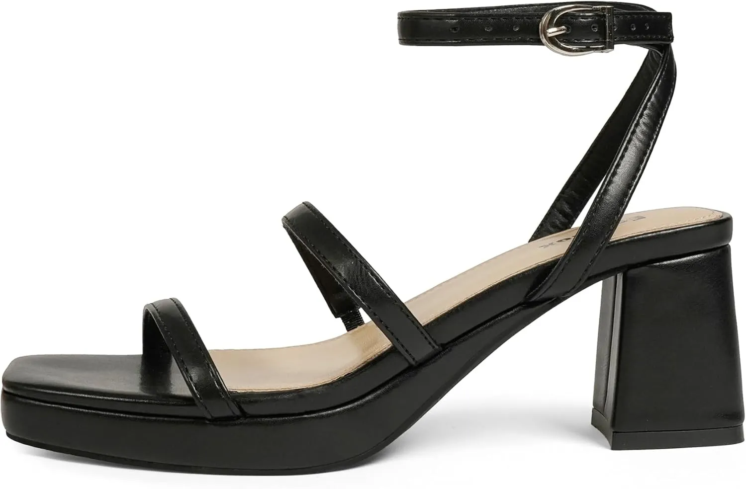 Platform Heels for Women Open Toe Chunky Heels Two Strap 7cm/2.76" Heeled Sandals