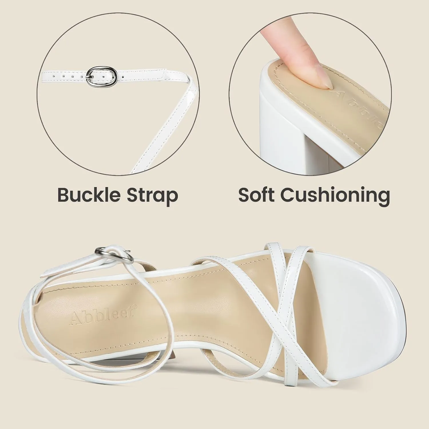 Platform Heels for Women Strappy Block Chunky High Heels Open Toe Ankle Strap Sandals Fashion Lace Up Wedding Party Evening Prom Dance Dress Shoes