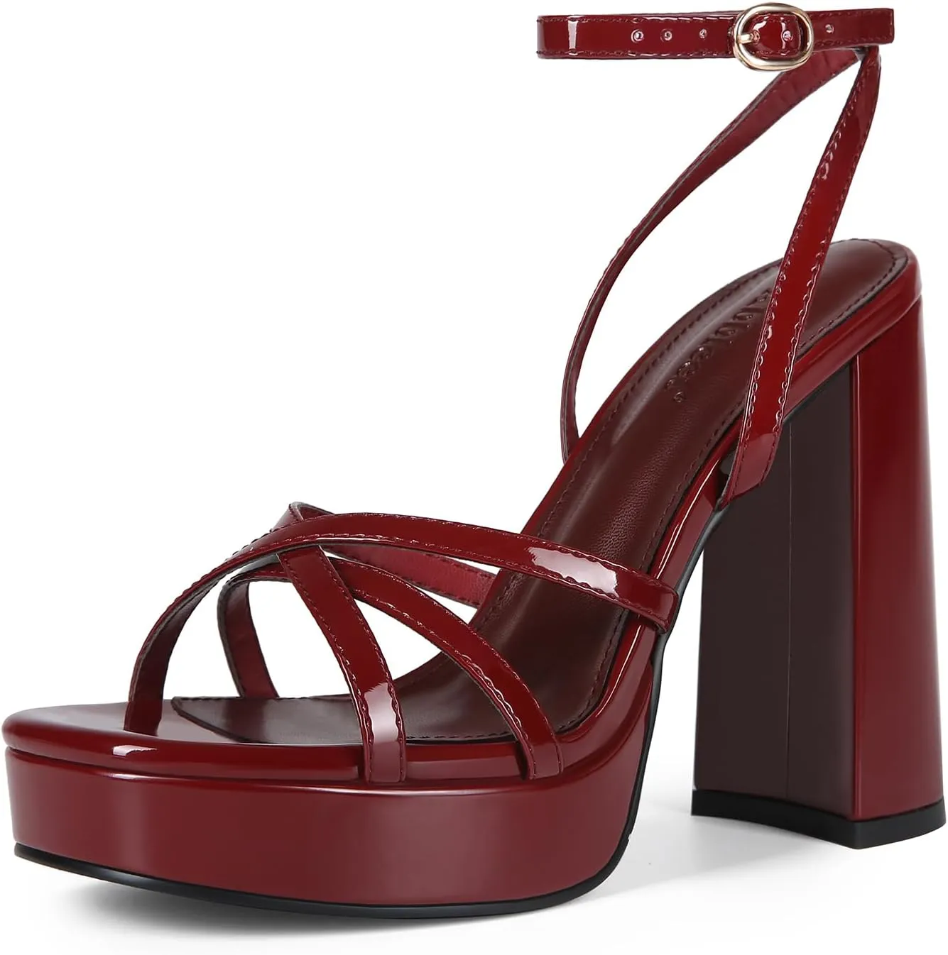 Platform Heels for Women Strappy Block Chunky High Heels Open Toe Ankle Strap Sandals Fashion Lace Up Wedding Party Evening Prom Dance Dress Shoes