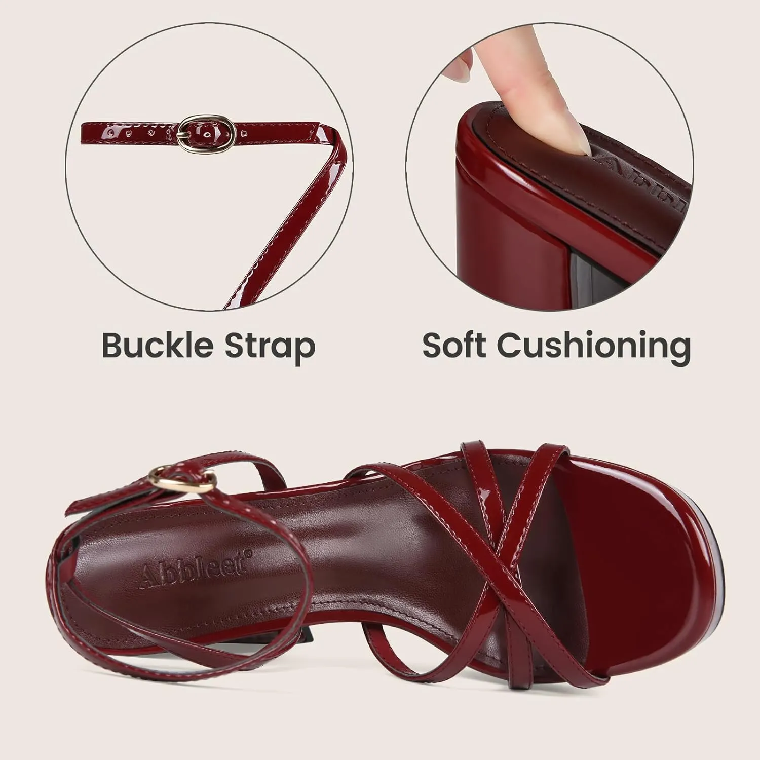 Platform Heels for Women Strappy Block Chunky High Heels Open Toe Ankle Strap Sandals Fashion Lace Up Wedding Party Evening Prom Dance Dress Shoes