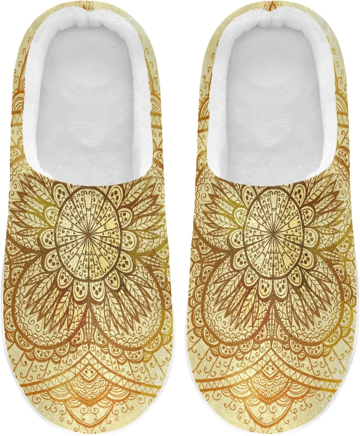 Poeticcity Unisex Memory Foam House Slippers Non-Skid Soft Warm Sole Coral Fleece Slip-on Closed Toe Hand Free Shoes for Bedroom Travel 6-17