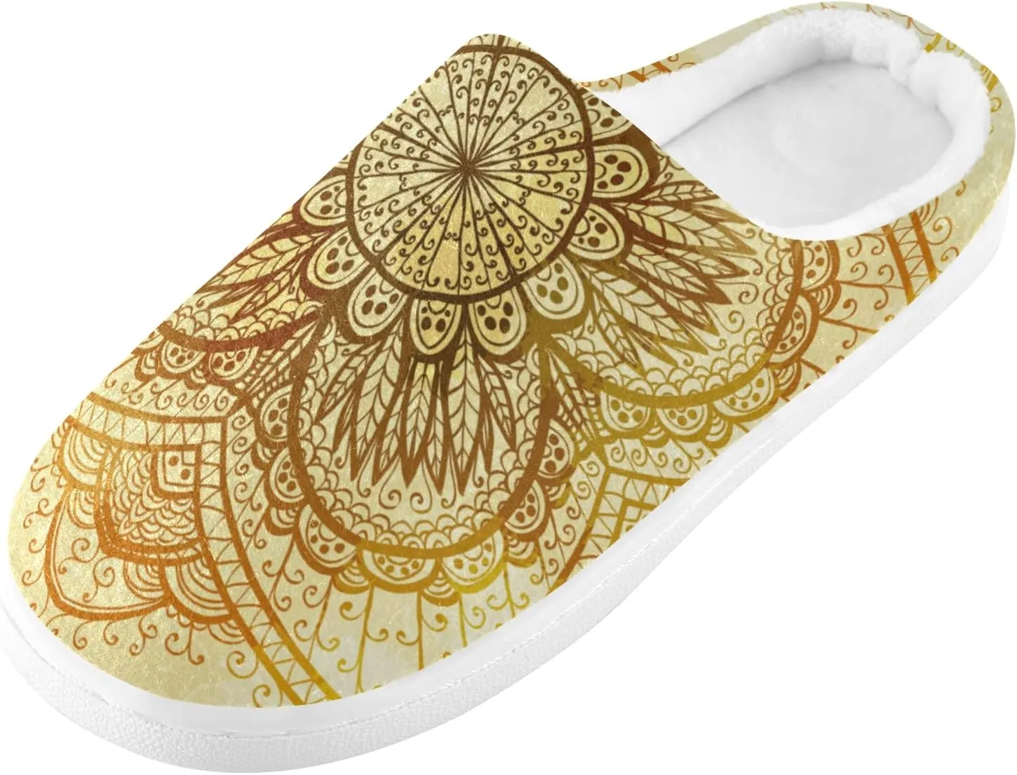 Poeticcity Unisex Memory Foam House Slippers Non-Skid Soft Warm Sole Coral Fleece Slip-on Closed Toe Hand Free Shoes for Bedroom Travel 6-17