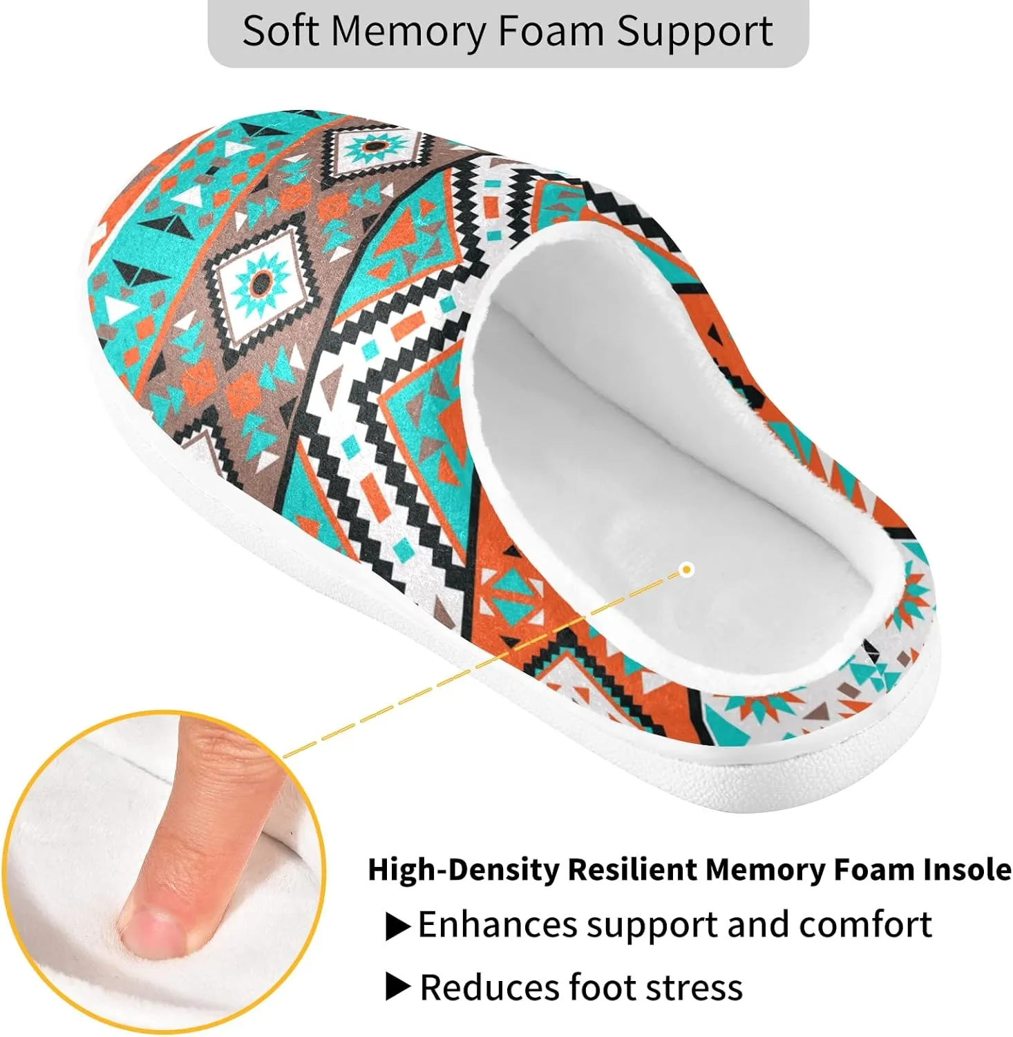Poeticcity Unisex Memory Foam House Slippers Non-Skid Soft Warm Sole Coral Fleece Slip-on Closed Toe Hand Free Shoes for Bedroom Travel 6-17